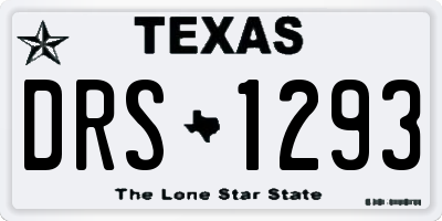 TX license plate DRS1293