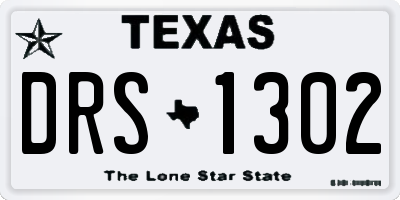 TX license plate DRS1302