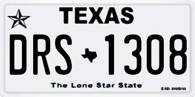 TX license plate DRS1308