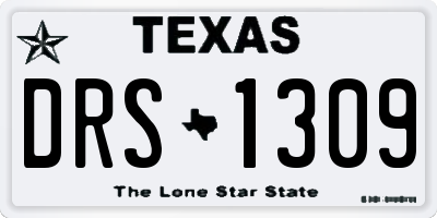 TX license plate DRS1309