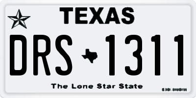 TX license plate DRS1311
