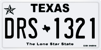 TX license plate DRS1321