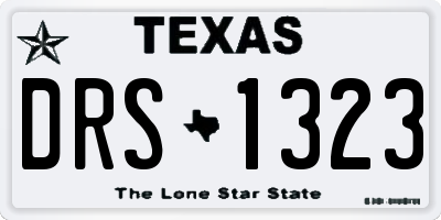 TX license plate DRS1323