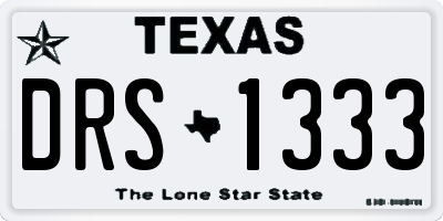 TX license plate DRS1333