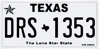 TX license plate DRS1353