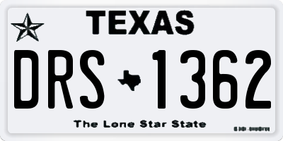 TX license plate DRS1362