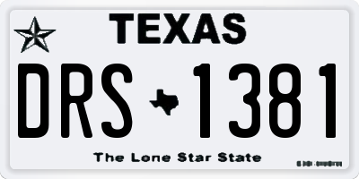 TX license plate DRS1381