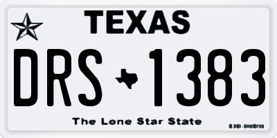 TX license plate DRS1383