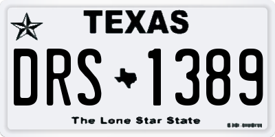 TX license plate DRS1389