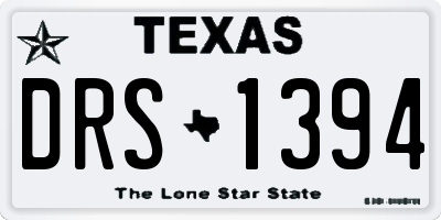 TX license plate DRS1394