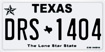 TX license plate DRS1404