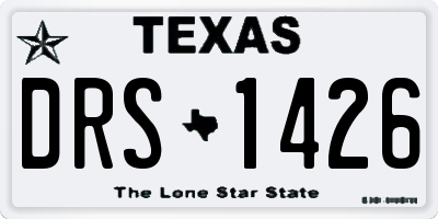 TX license plate DRS1426