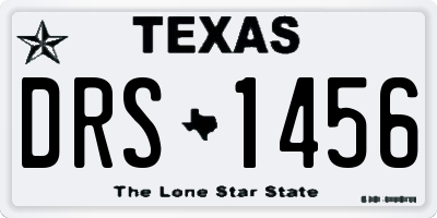 TX license plate DRS1456