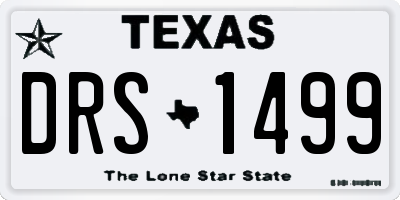 TX license plate DRS1499