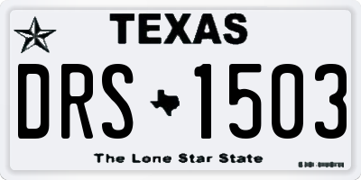 TX license plate DRS1503