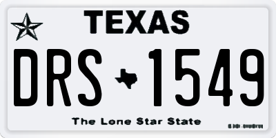 TX license plate DRS1549