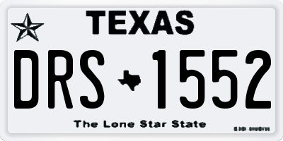 TX license plate DRS1552