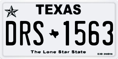 TX license plate DRS1563