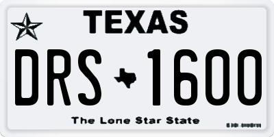 TX license plate DRS1600