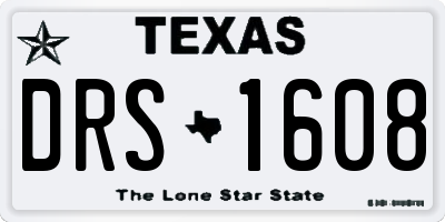 TX license plate DRS1608