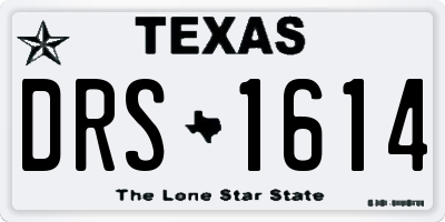 TX license plate DRS1614
