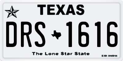 TX license plate DRS1616