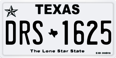 TX license plate DRS1625