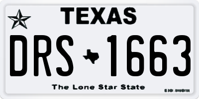 TX license plate DRS1663