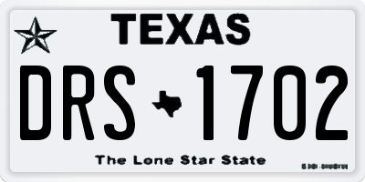 TX license plate DRS1702