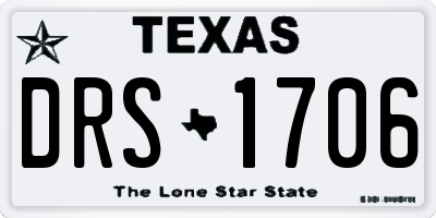 TX license plate DRS1706