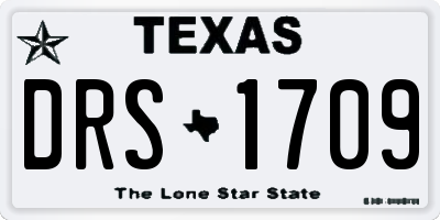 TX license plate DRS1709