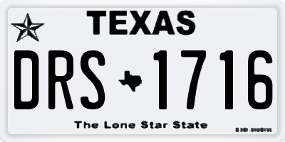 TX license plate DRS1716