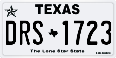 TX license plate DRS1723