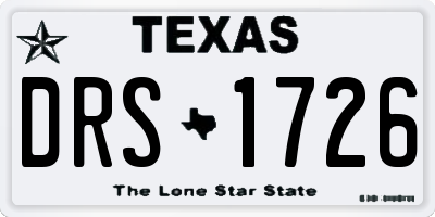 TX license plate DRS1726