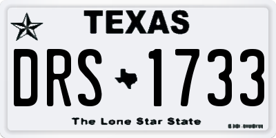 TX license plate DRS1733