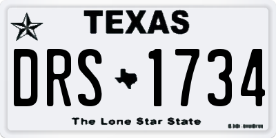 TX license plate DRS1734