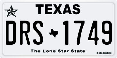 TX license plate DRS1749