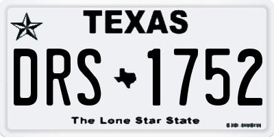 TX license plate DRS1752