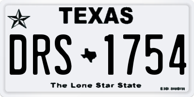 TX license plate DRS1754