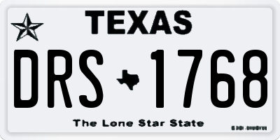 TX license plate DRS1768