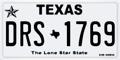 TX license plate DRS1769
