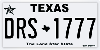TX license plate DRS1777