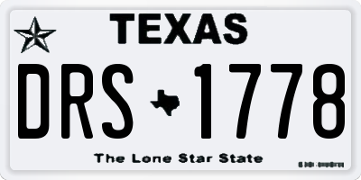 TX license plate DRS1778