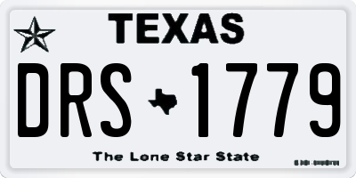 TX license plate DRS1779