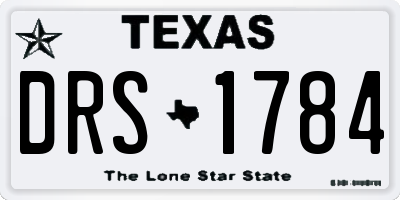 TX license plate DRS1784