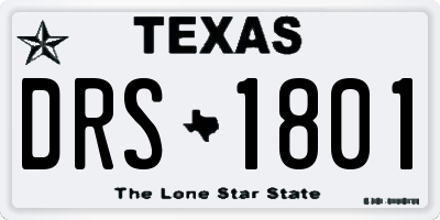 TX license plate DRS1801