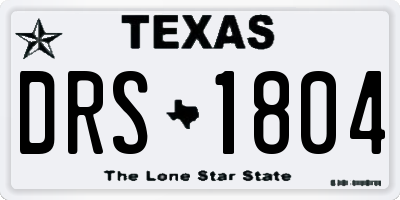 TX license plate DRS1804