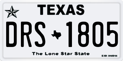 TX license plate DRS1805