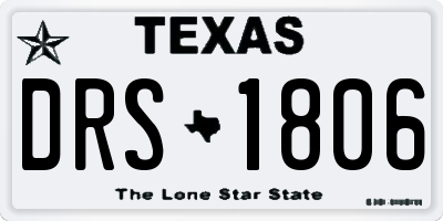 TX license plate DRS1806