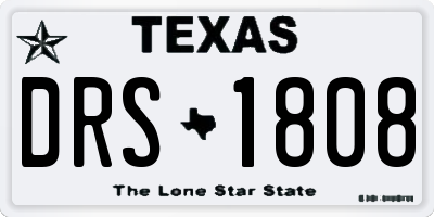 TX license plate DRS1808